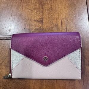 Tory Burch Plum and Beige Women's Wallet